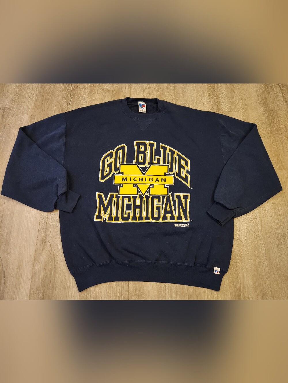 Vintage Michigan Wolverines Crewneck Sweatshirt Size XL Russell Athletic 90s USA